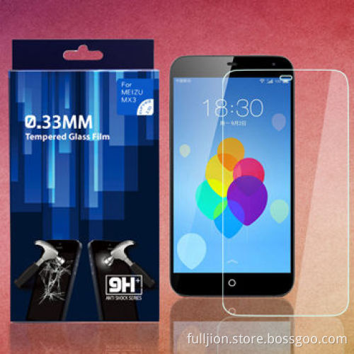 0.15mm/0.2mm/0.33mm/0.4mm Tempered glass screen protector for MEIZU MX3